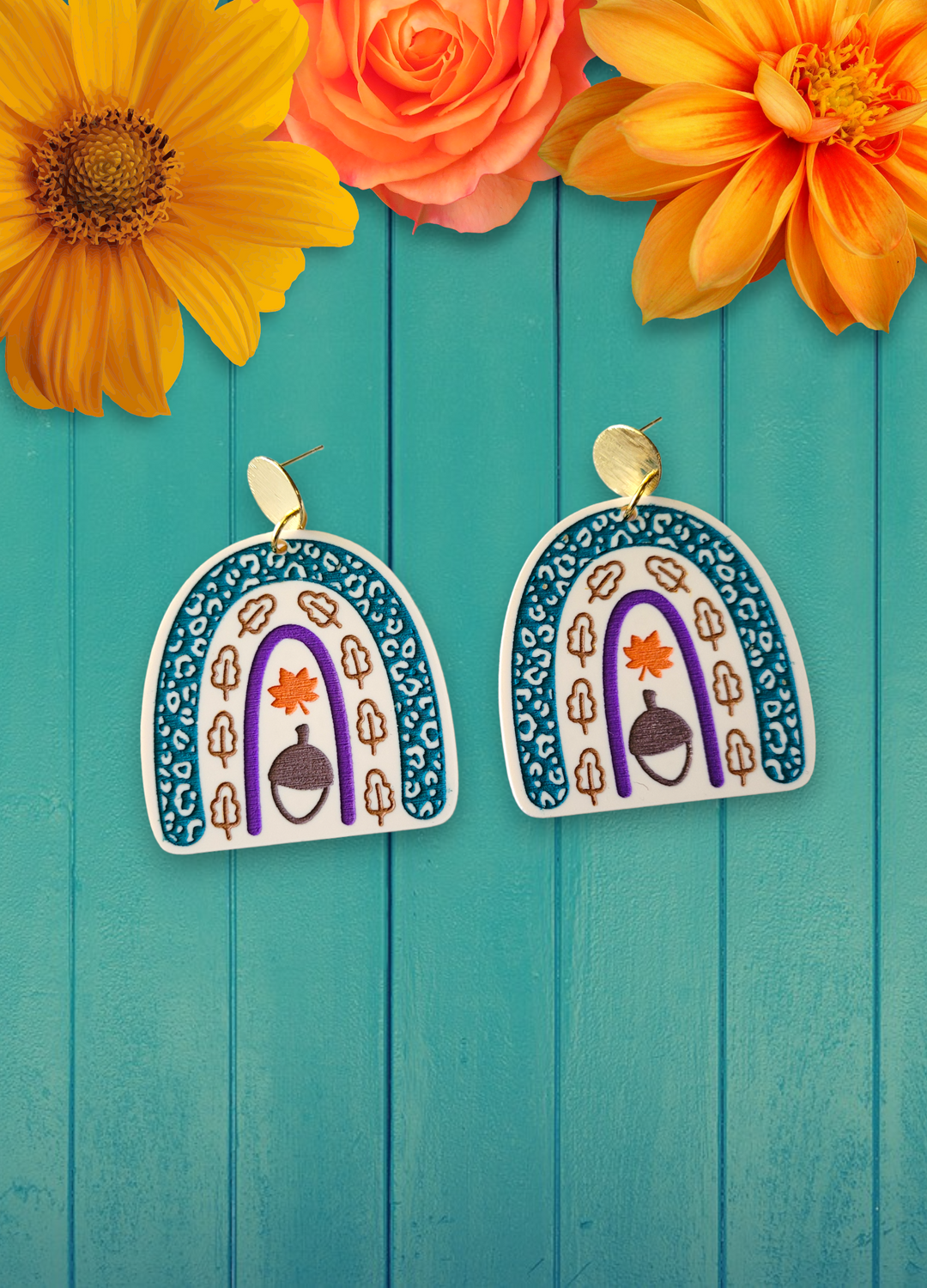 Autumn Rainbow Earrings- Digital Cut File