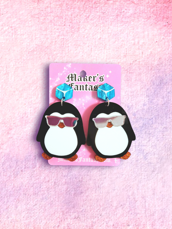 Chilling Penguin Earrings- Digital Cut File