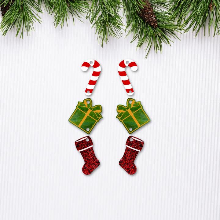 Christmas Trifecta Dangle Earrings- Digital Cut File