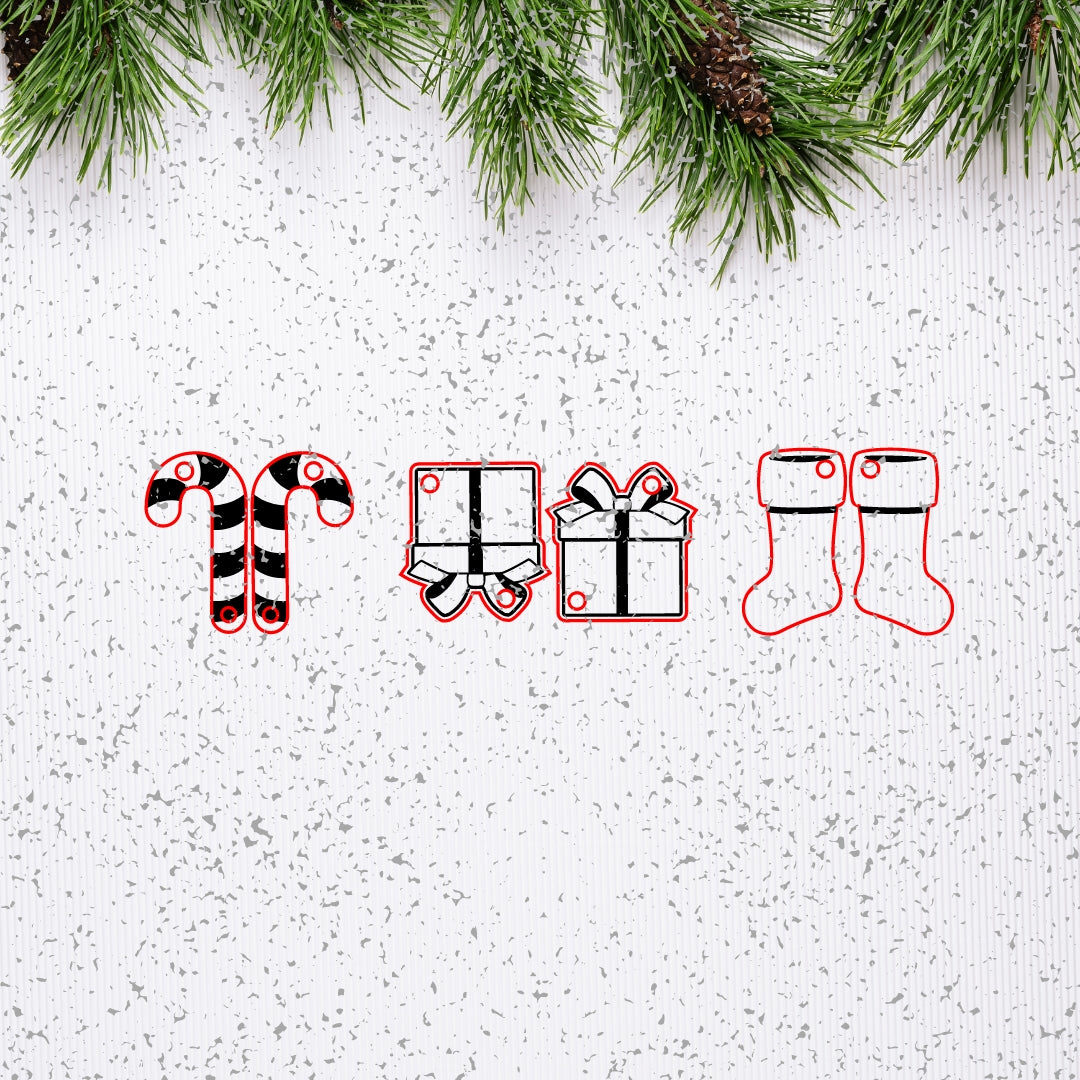 Christmas Trifecta Dangle Earrings- Digital Cut File
