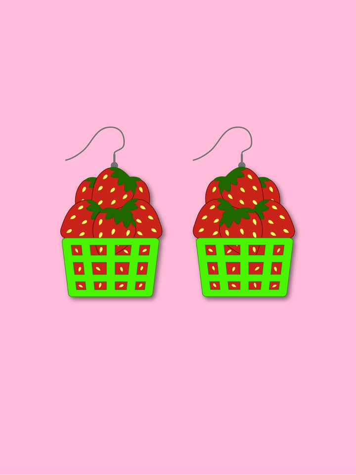 Feb- Farmers Market Strawberries- Earrings- FFC  BONUS