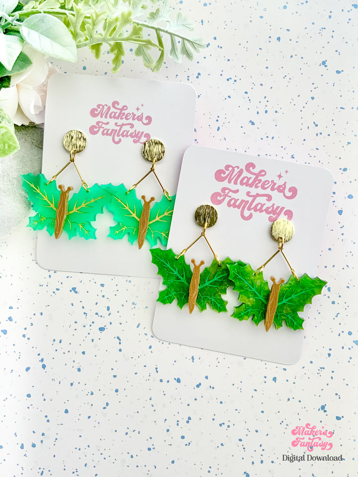 Leaf Butterfly Earrings- Digital Cut File