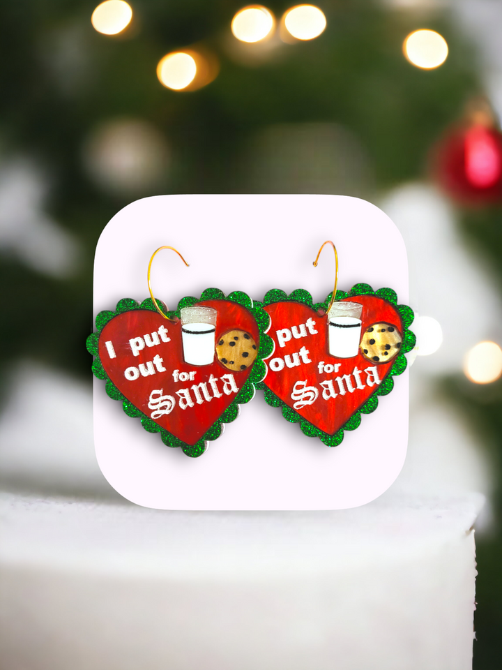 I Put Out For Santa Earrings- Digital Cut File