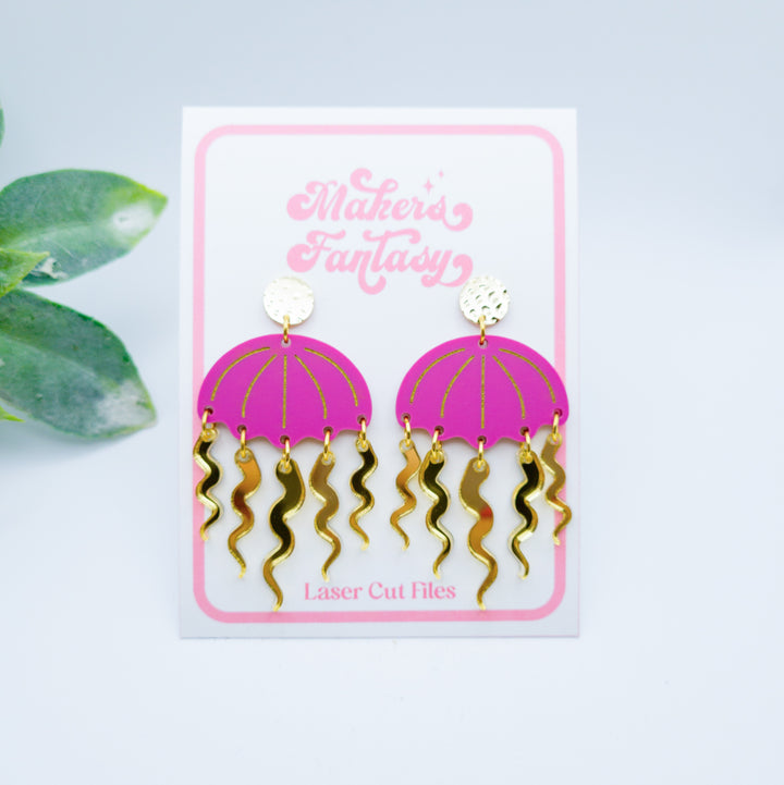 Jellyfish Earrings- Digital Cut File
