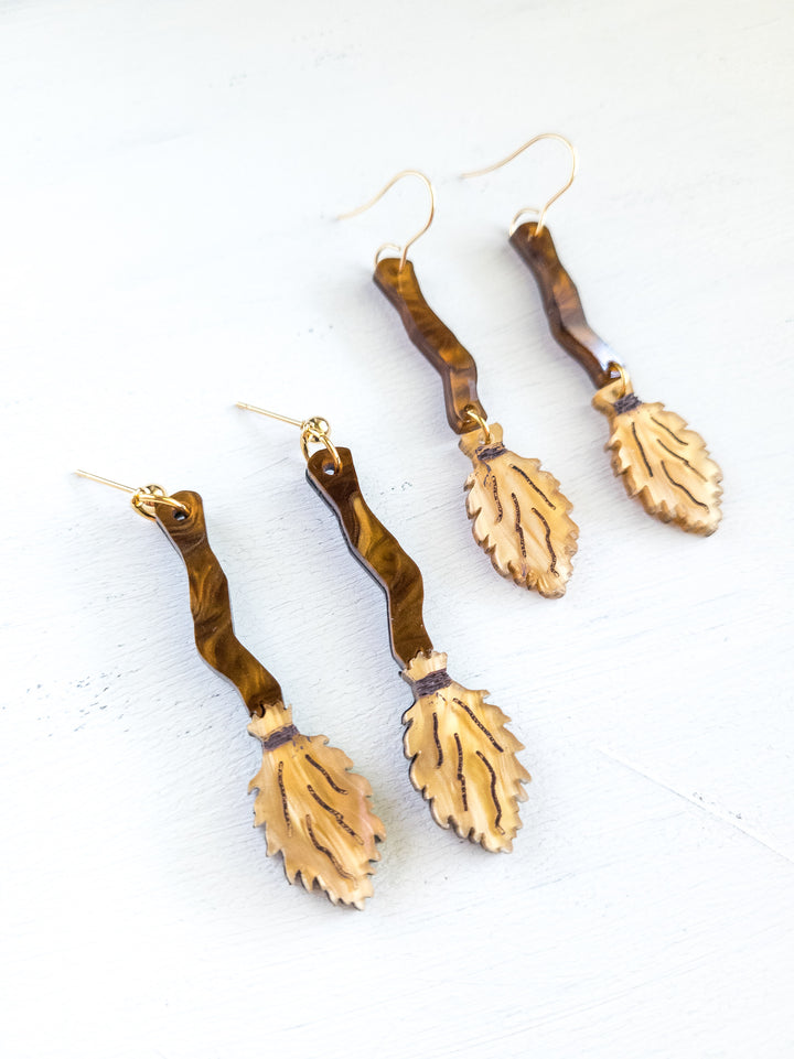 Witch Broom Earrings- Digital Cut File