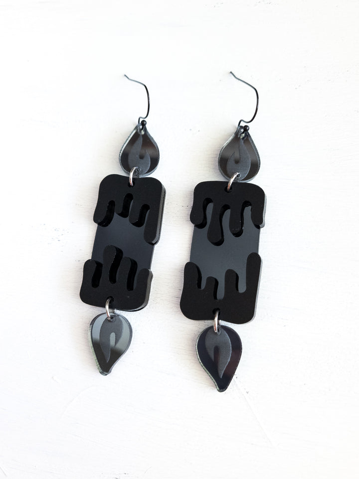 Double Flame Candle Earrings- Digital Cut File