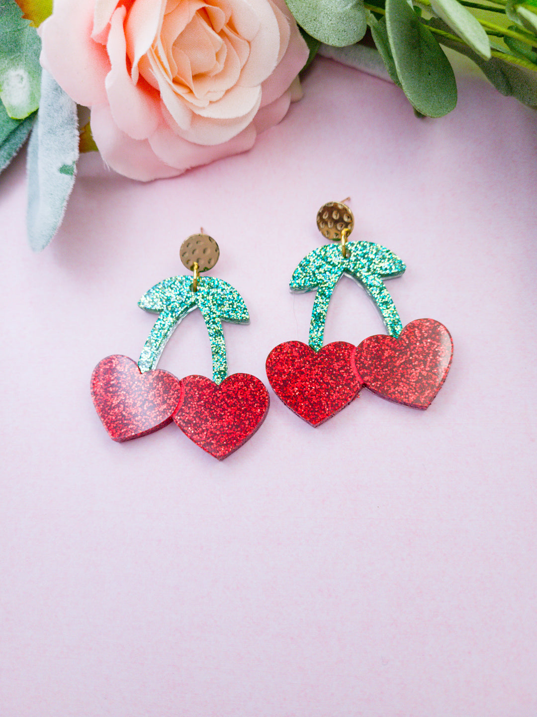 Heart Cherry Earrings- Digital Cut File