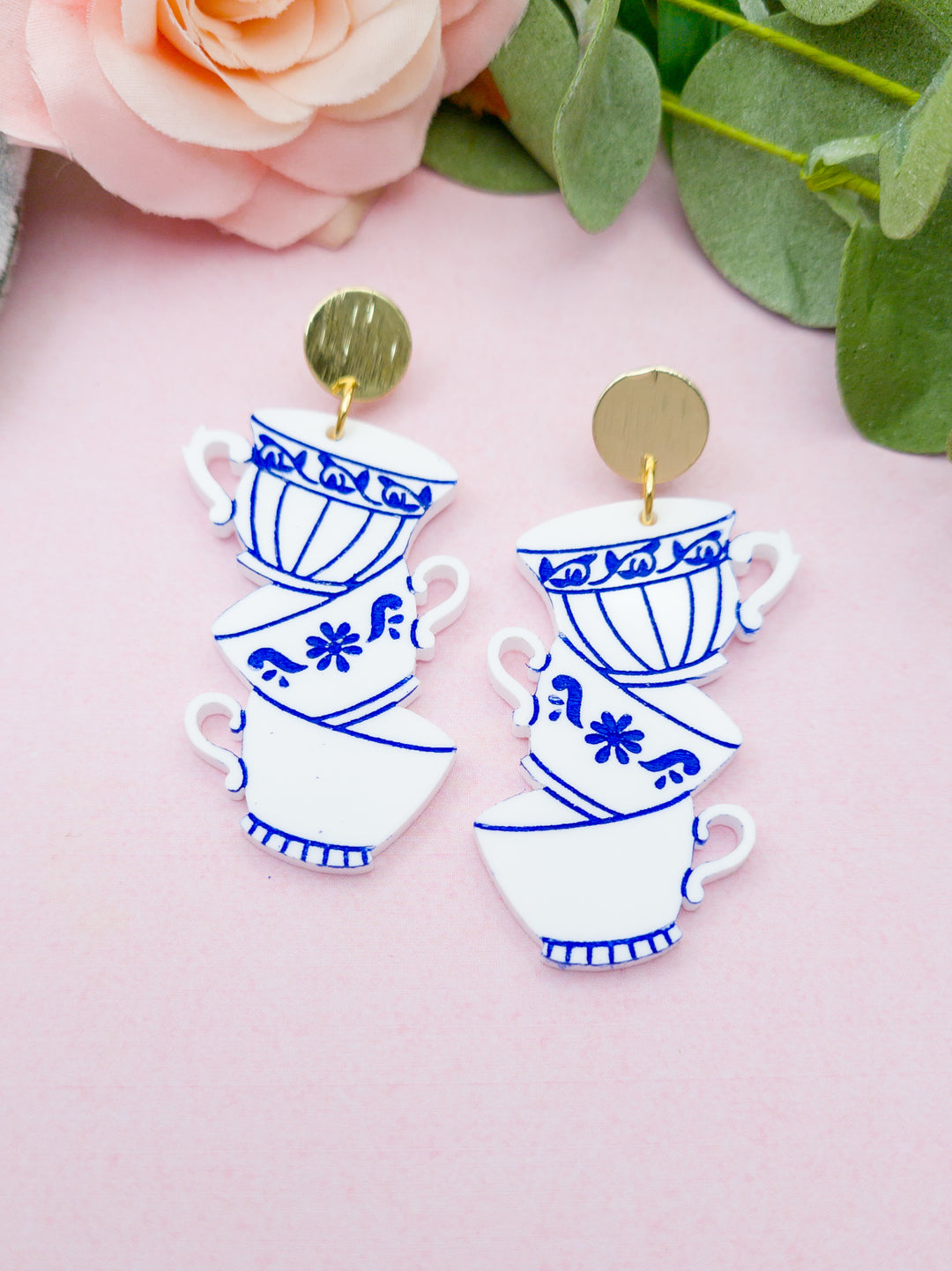 Stacked Teacup Earrings