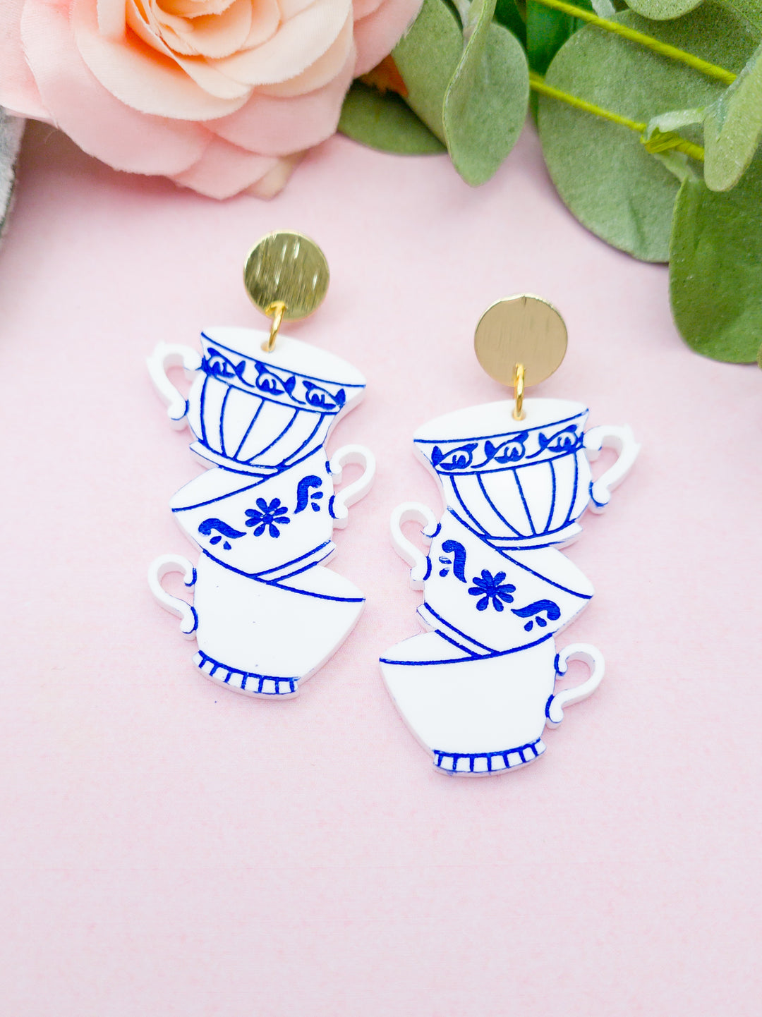 Stacked Teacup Earrings