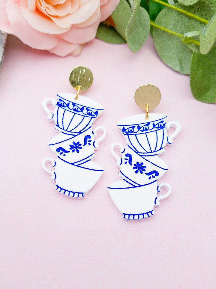 Stacked Teacup Earrings