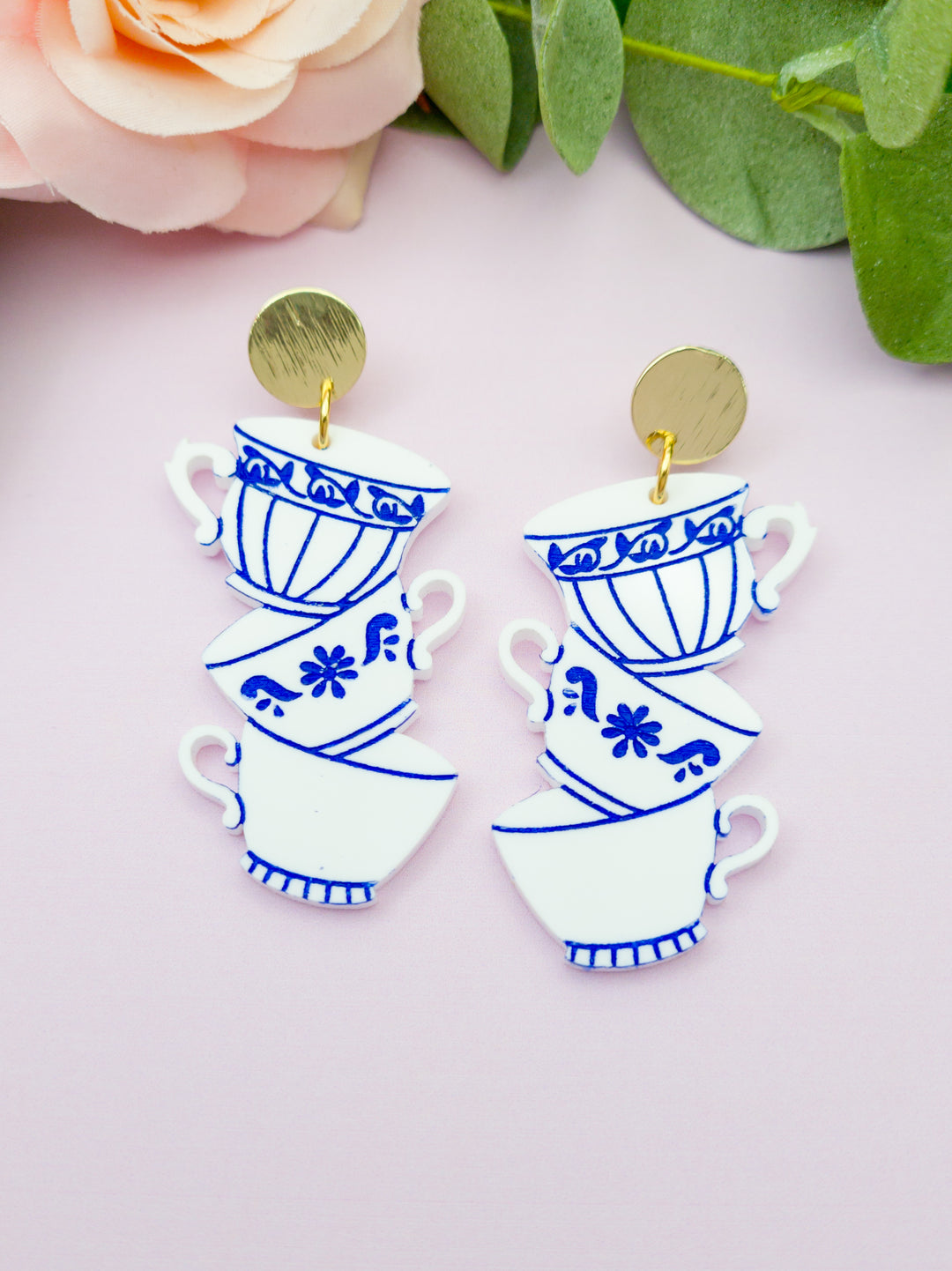 Stacked Teacup Earrings