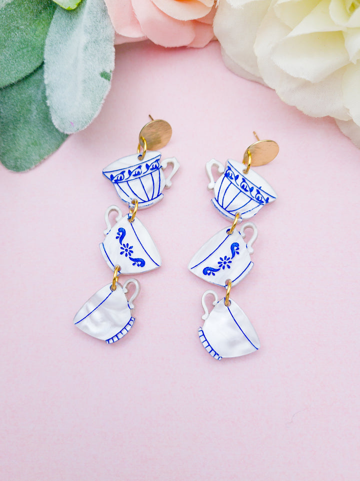 Stacked Teacup Earrings