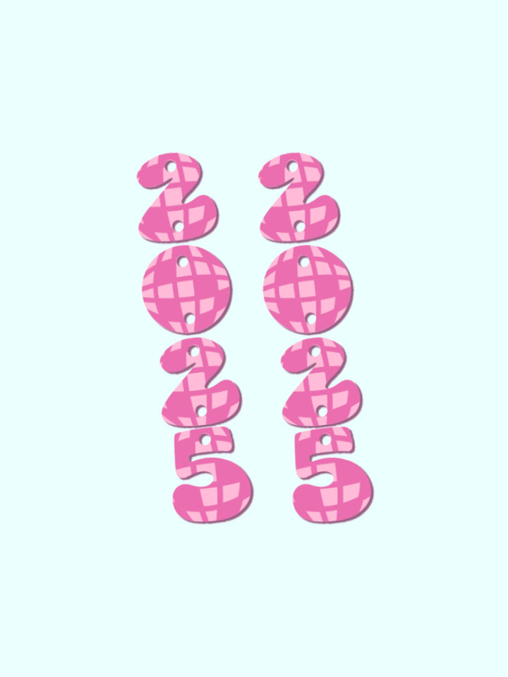 New Year Disco Number Earrings- Digital Cut File