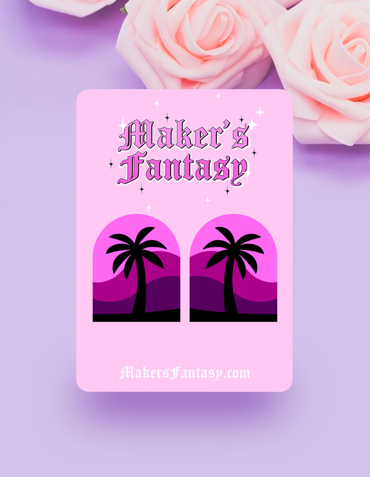 Palm Tree Arch Earrings- Digital Cut File