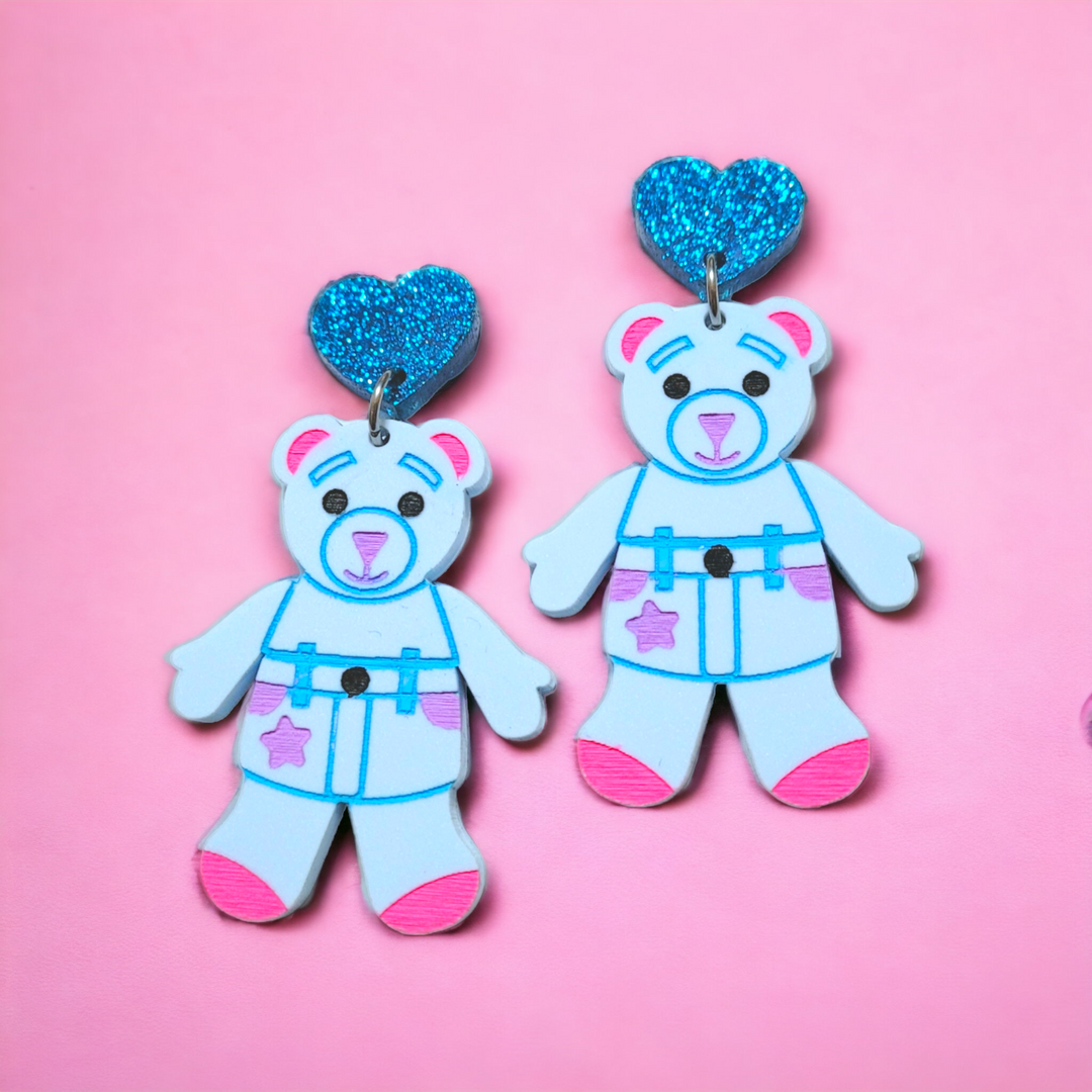 90s Stuffed Bear Earrings- Digital Cut File