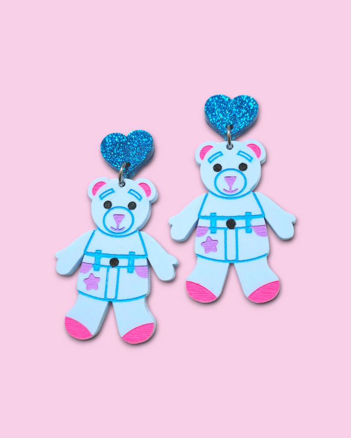 90s Stuffed Bear Earrings- Digital Cut File