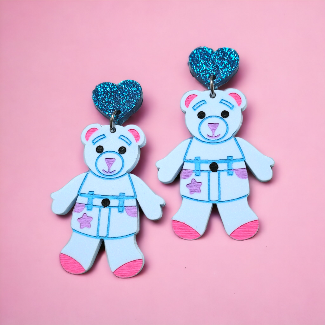 90s Stuffed Bear Earrings- Digital Cut File