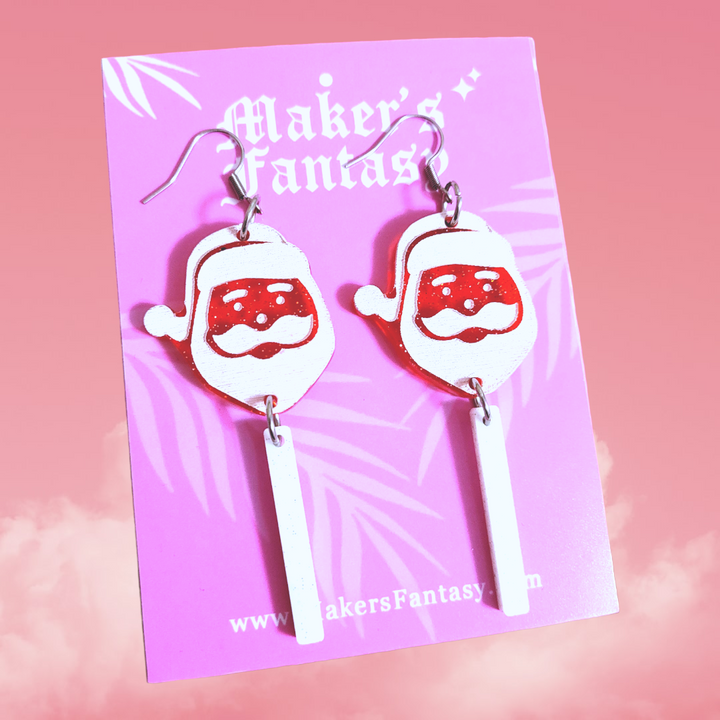 90s Santa Lollipop Earrings- Digital Cut File