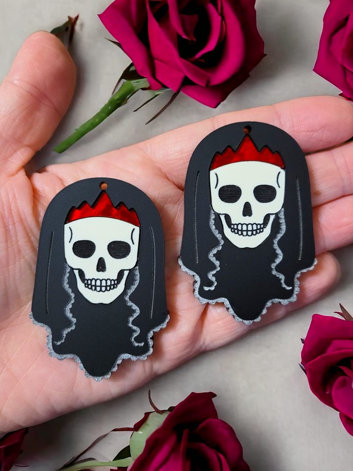Skull Bride Earrings- Digital Cut File