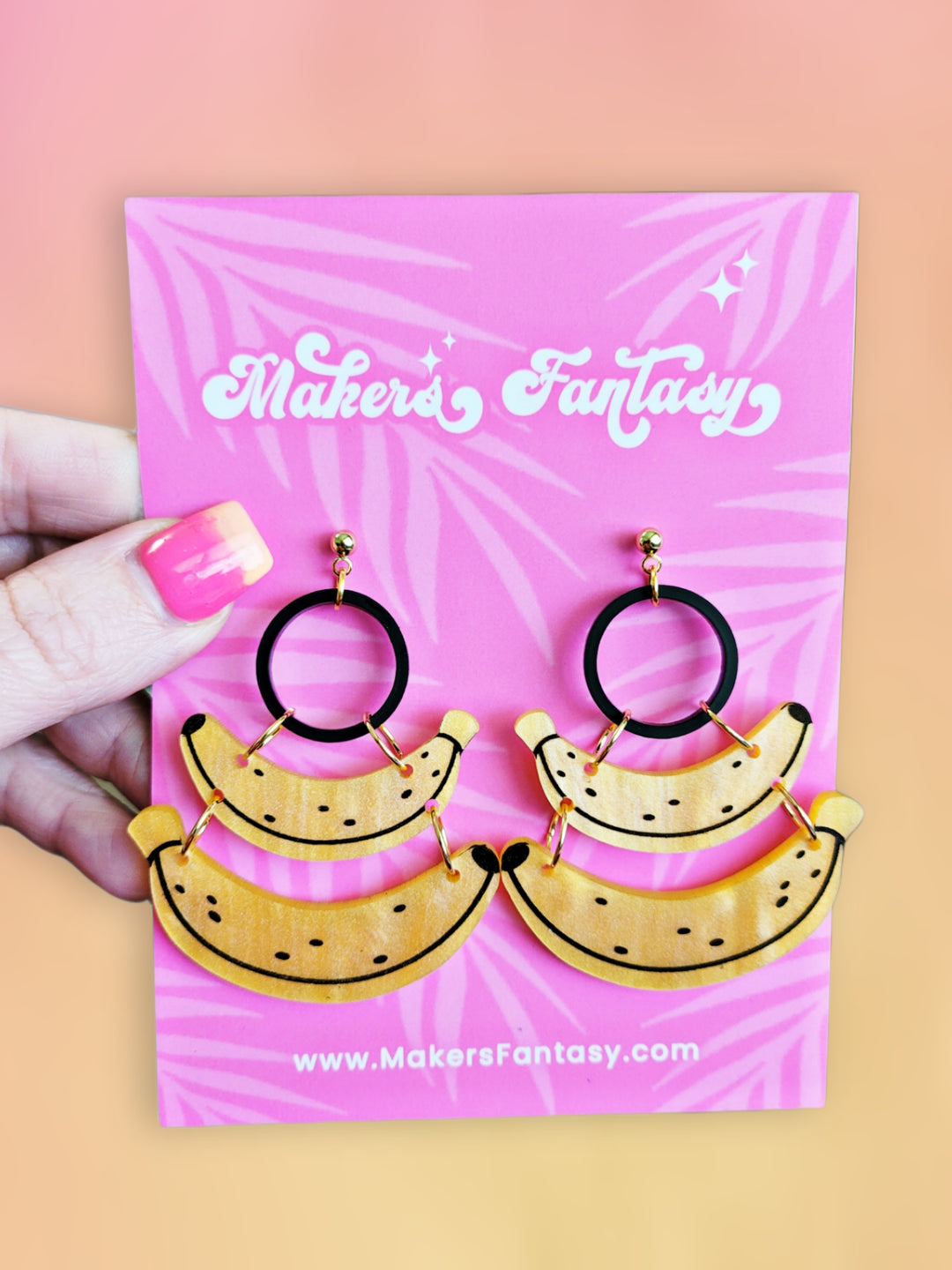 Stacked Banana Earrings- Digital Cut File