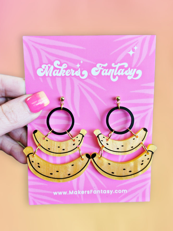 Stacked Banana Earrings- Digital Cut File