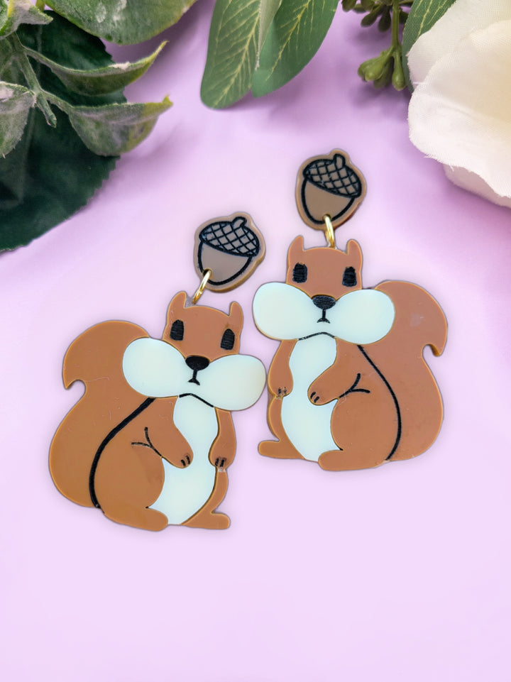 Funny Squirrel Earrings- Digital Cut File