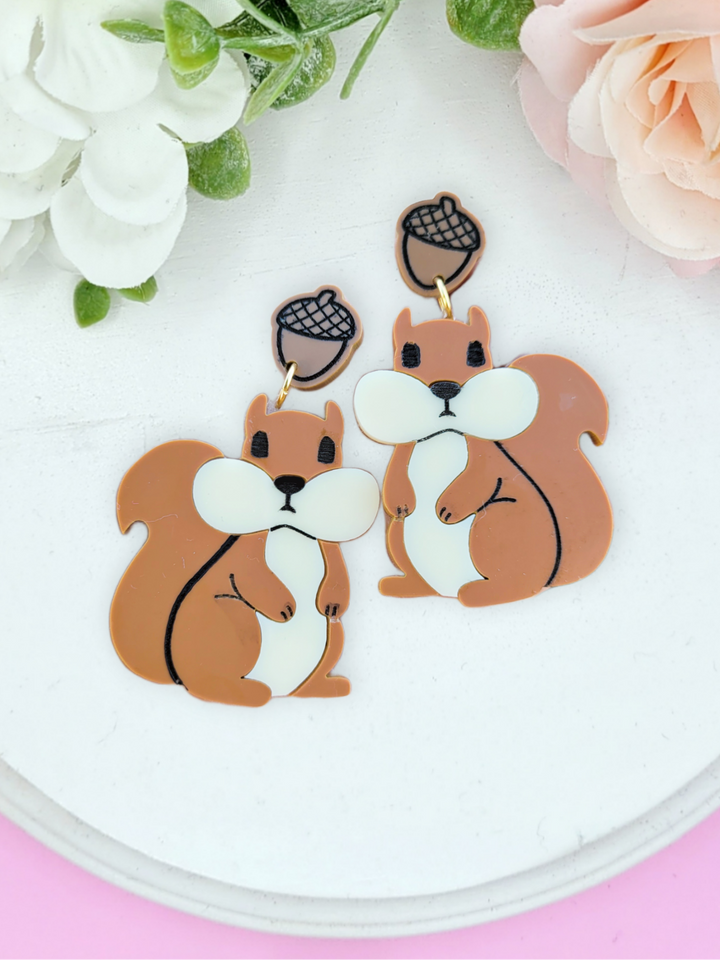 Funny Squirrel Earrings- Digital Cut File