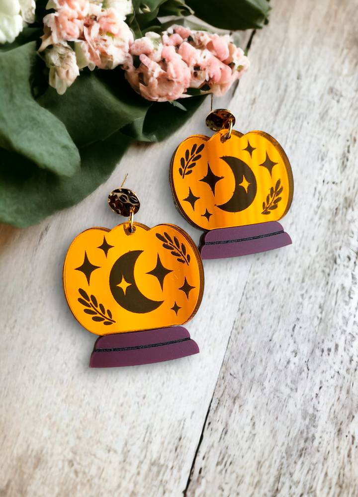Pumpkin Crystal Ball Earrings- Digital Cut File