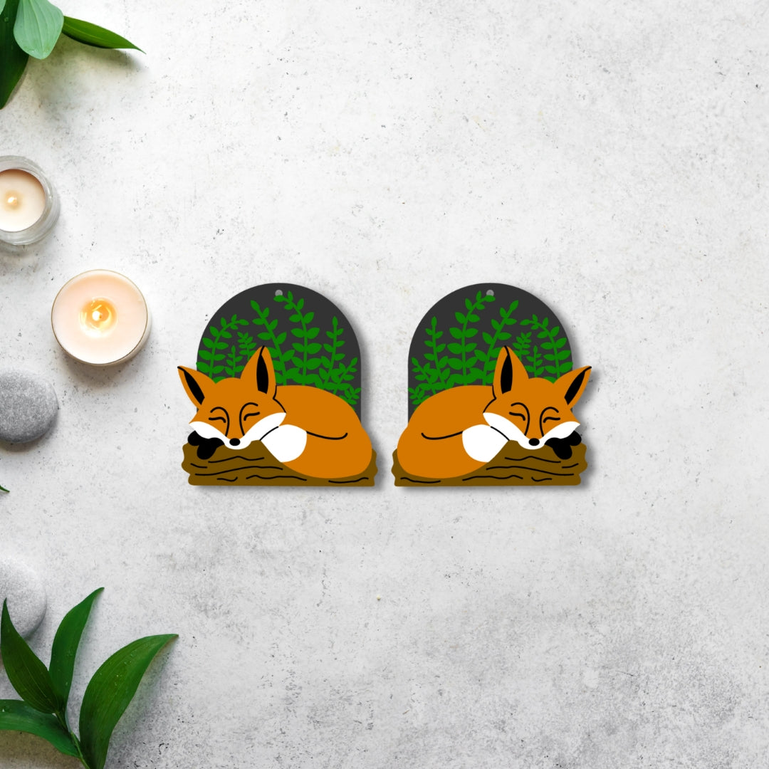 Sleeping Fox Earrings- Digital Cut File
