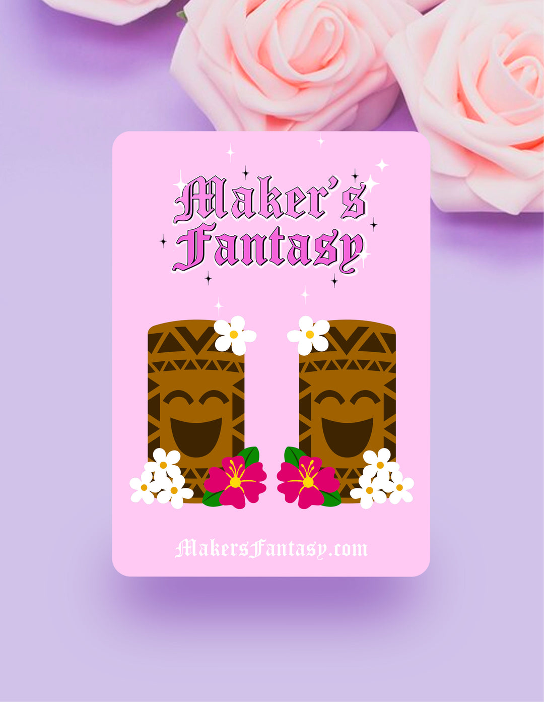 Happy Tiki Guy Earrings- Digital Cut File