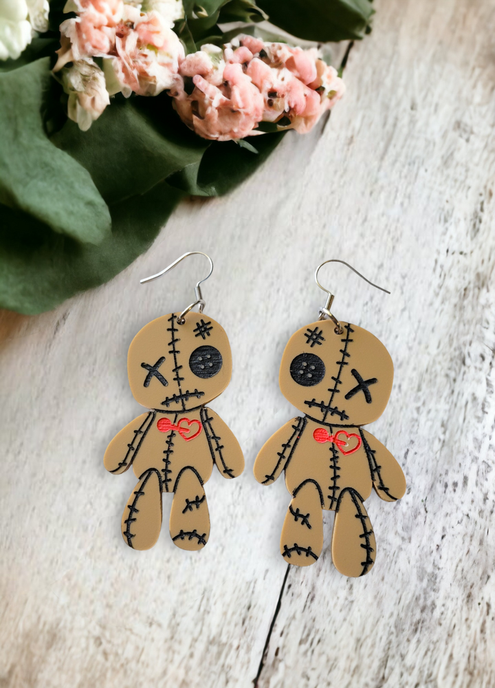 Cute Voodoo Doll Earrings- Digital Cut File