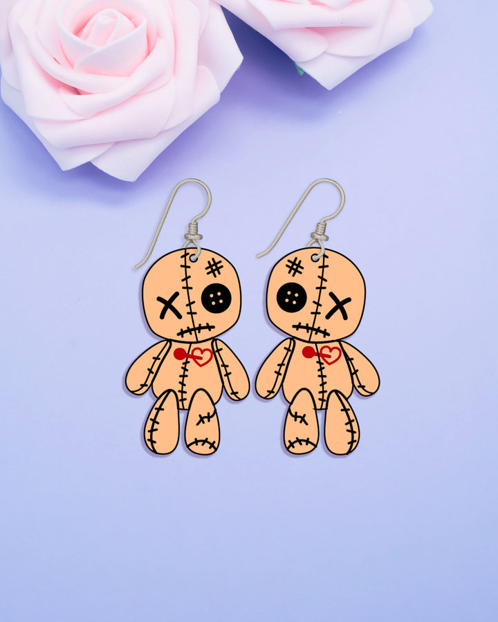 Cute Voodoo Doll Earrings- Digital Cut File