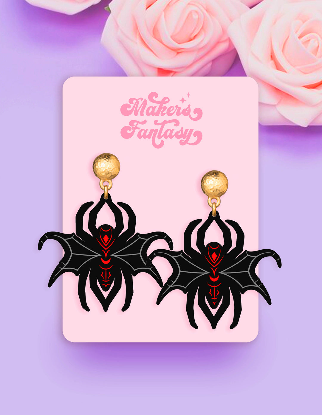 Winged Spider Earrings- Digital Cut File