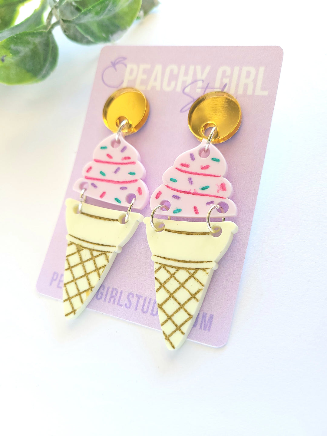 Ice Cream Cone Earrings [Hinged Version]- Digital Cut File