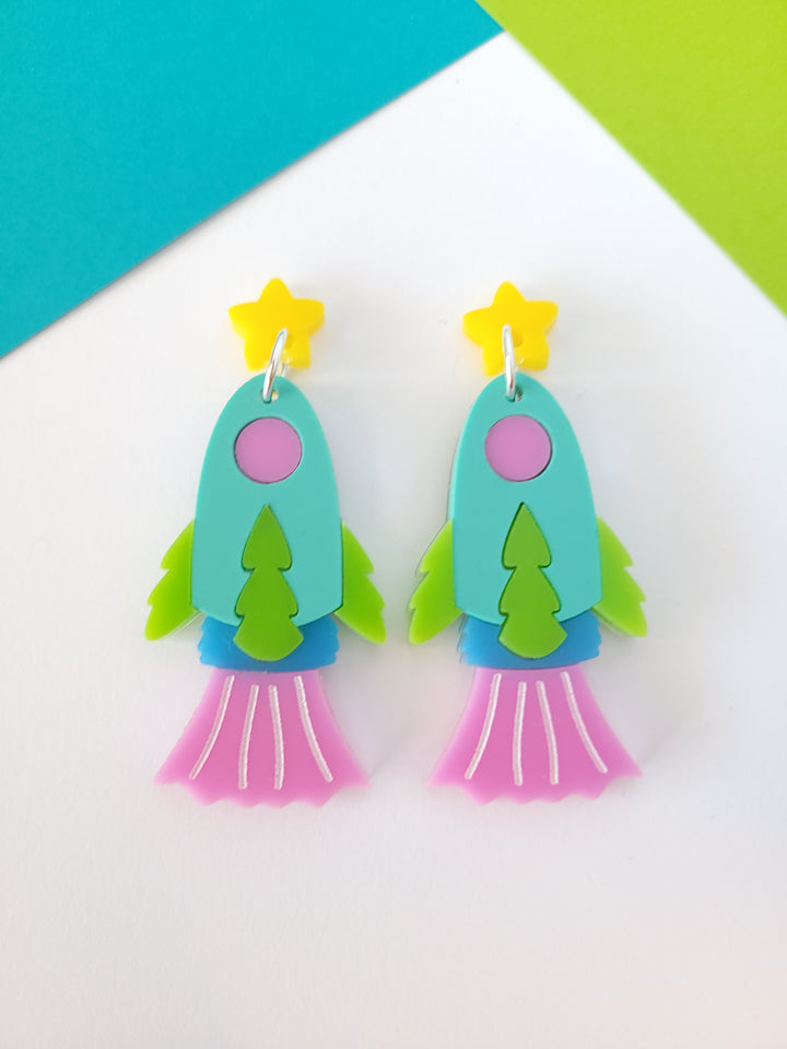 Spaceship Earrings- Digital Cut File