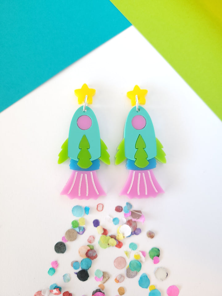 Spaceship Earrings- Digital Cut File