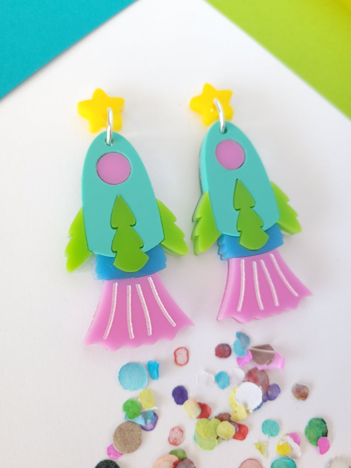 Spaceship Earrings- Digital Cut File