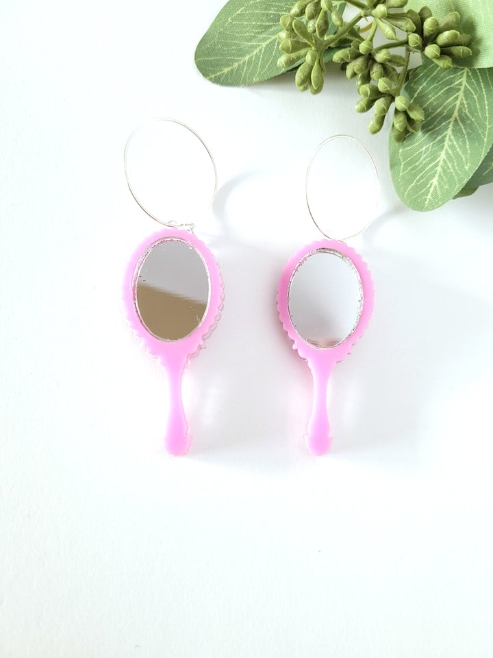 Hand Mirror Earrings- Digital Cut File