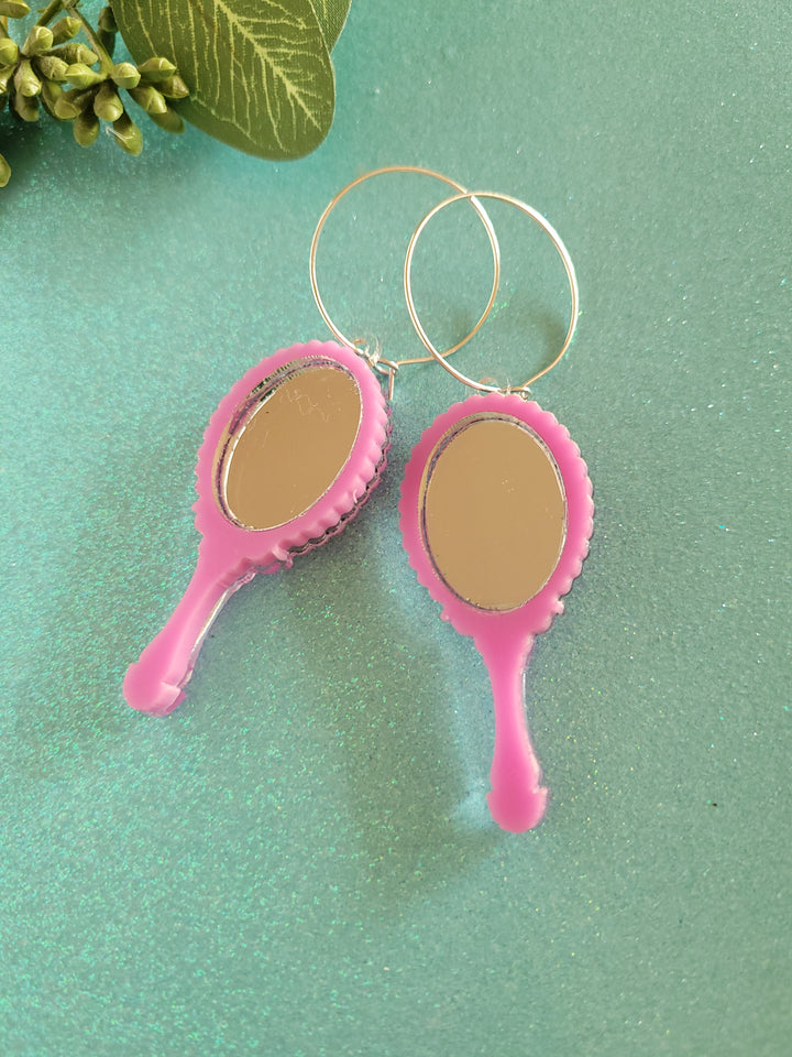 Hand Mirror Earrings- Digital Cut File