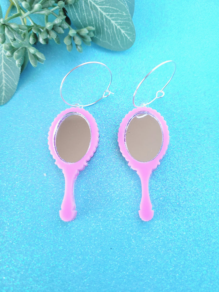 Hand Mirror Earrings- Digital Cut File
