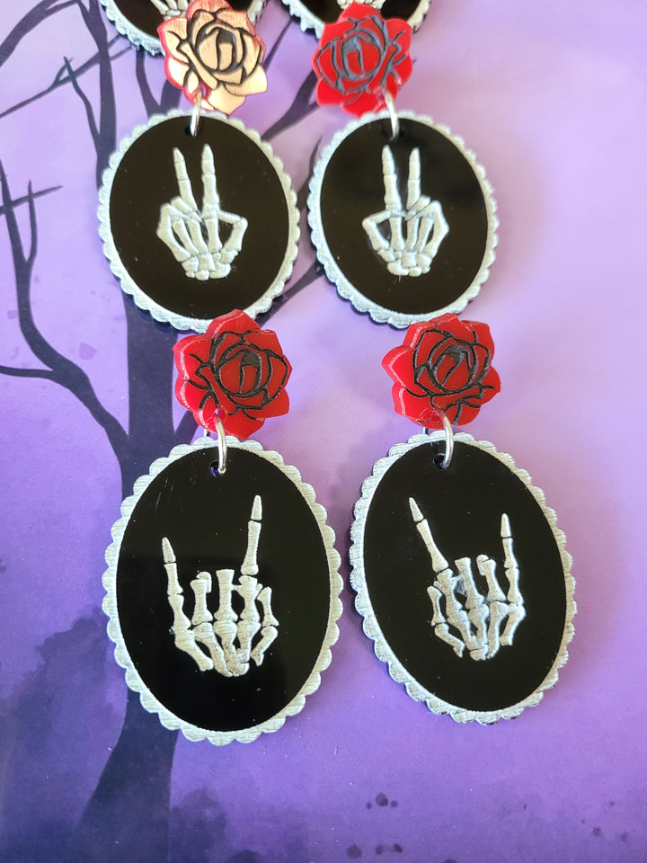 Skeleton Hands Earrings- Digital Cut File
