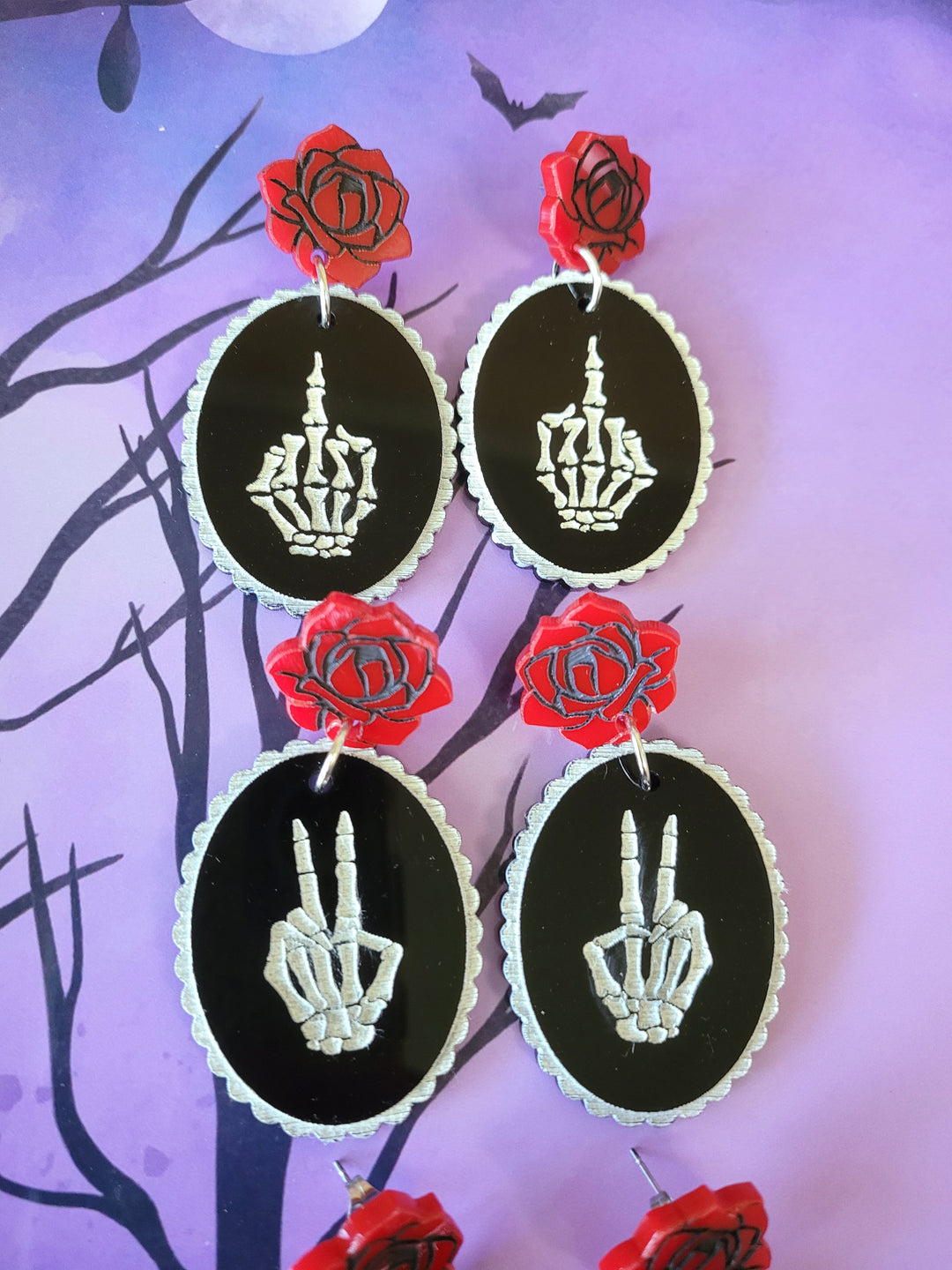 Skeleton Hands Earrings- Digital Cut File