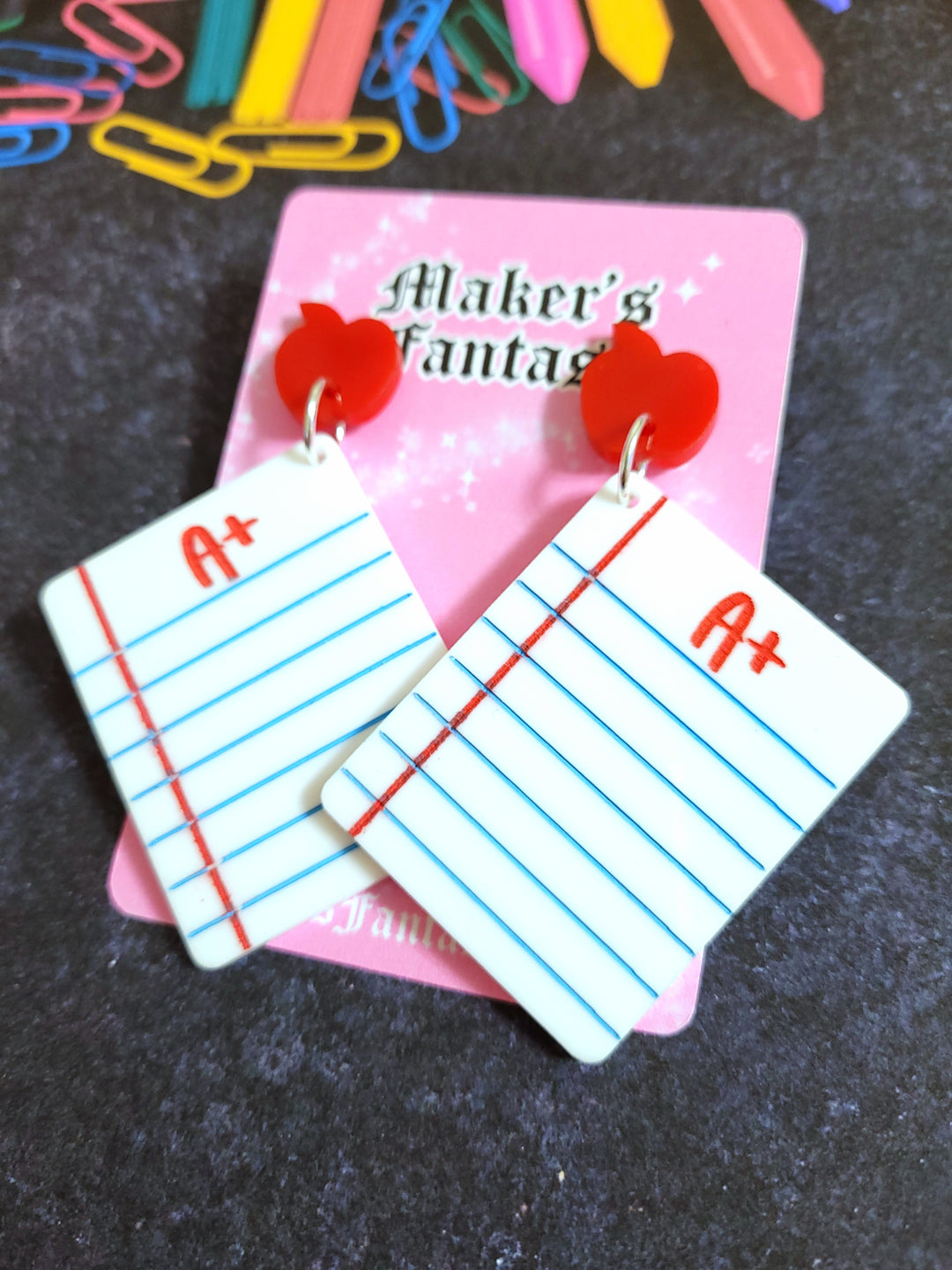 Notebook Paper Earrings