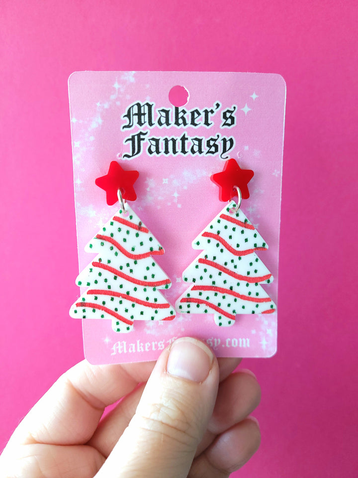 Christmas Tree Cake Earrings- Digital Cut File