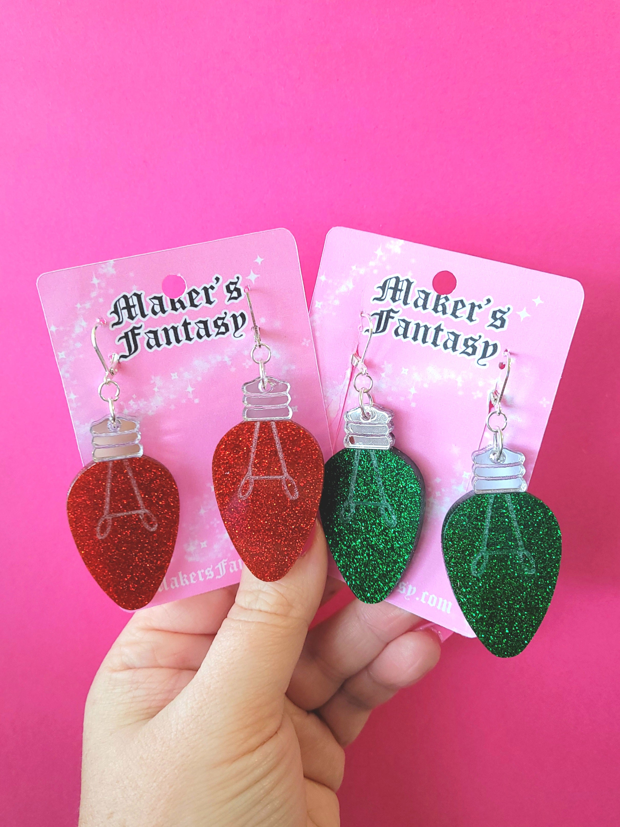 Christmas earrings online lights