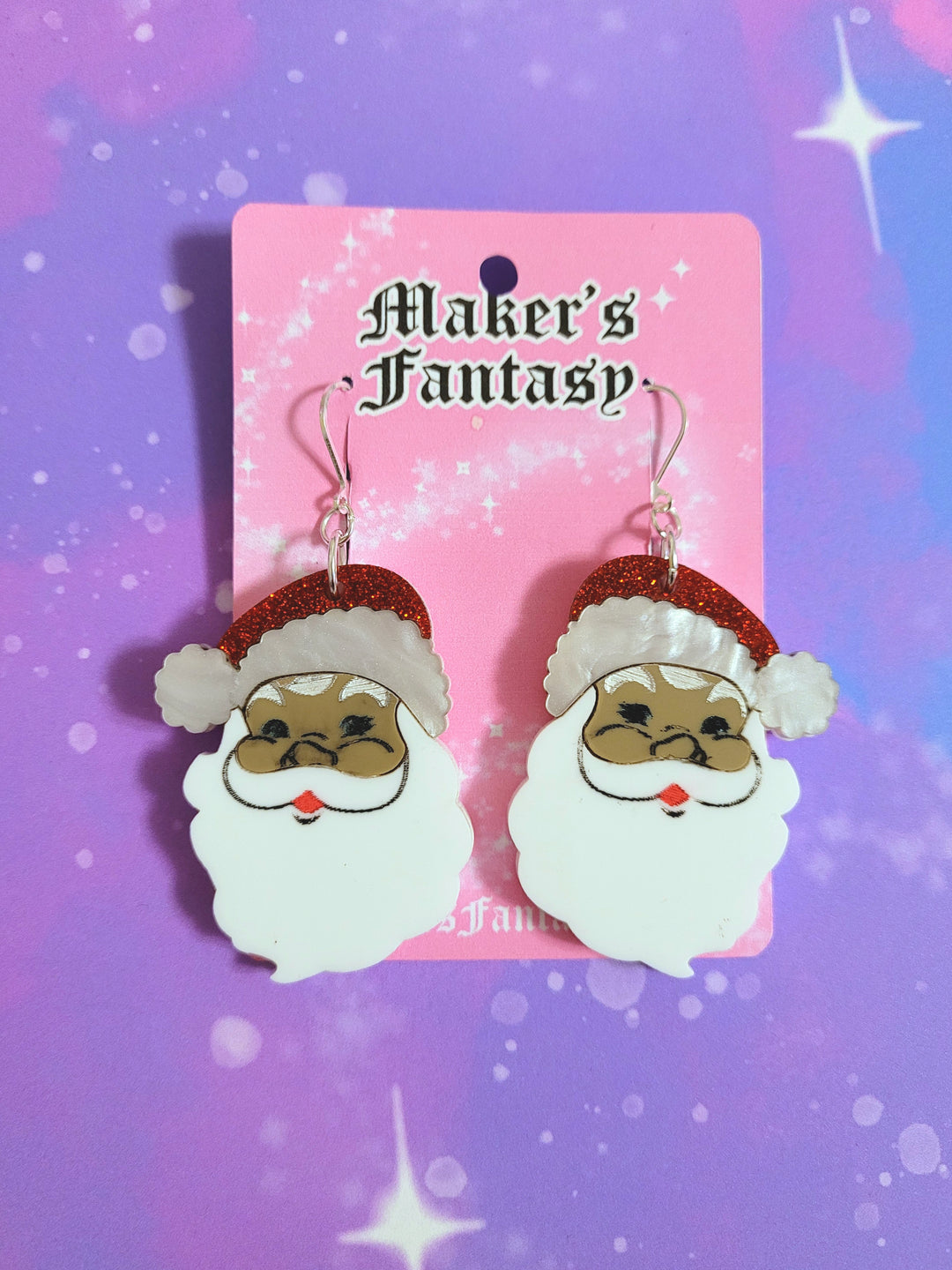 Vintage Santa Earrings- Digital Cut File- Digital Cut File