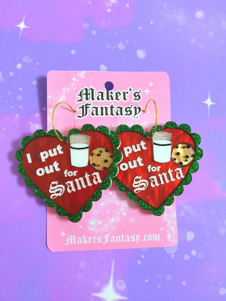 I Put Out For Santa Earrings- Digital Cut File