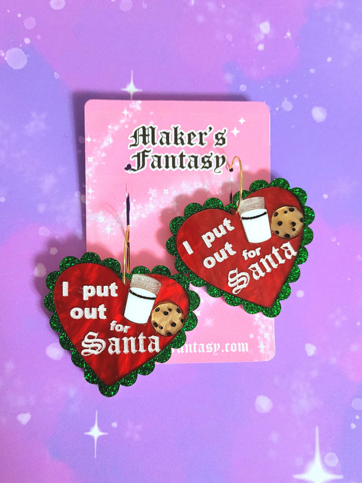 I Put Out For Santa Earrings- Digital Cut File