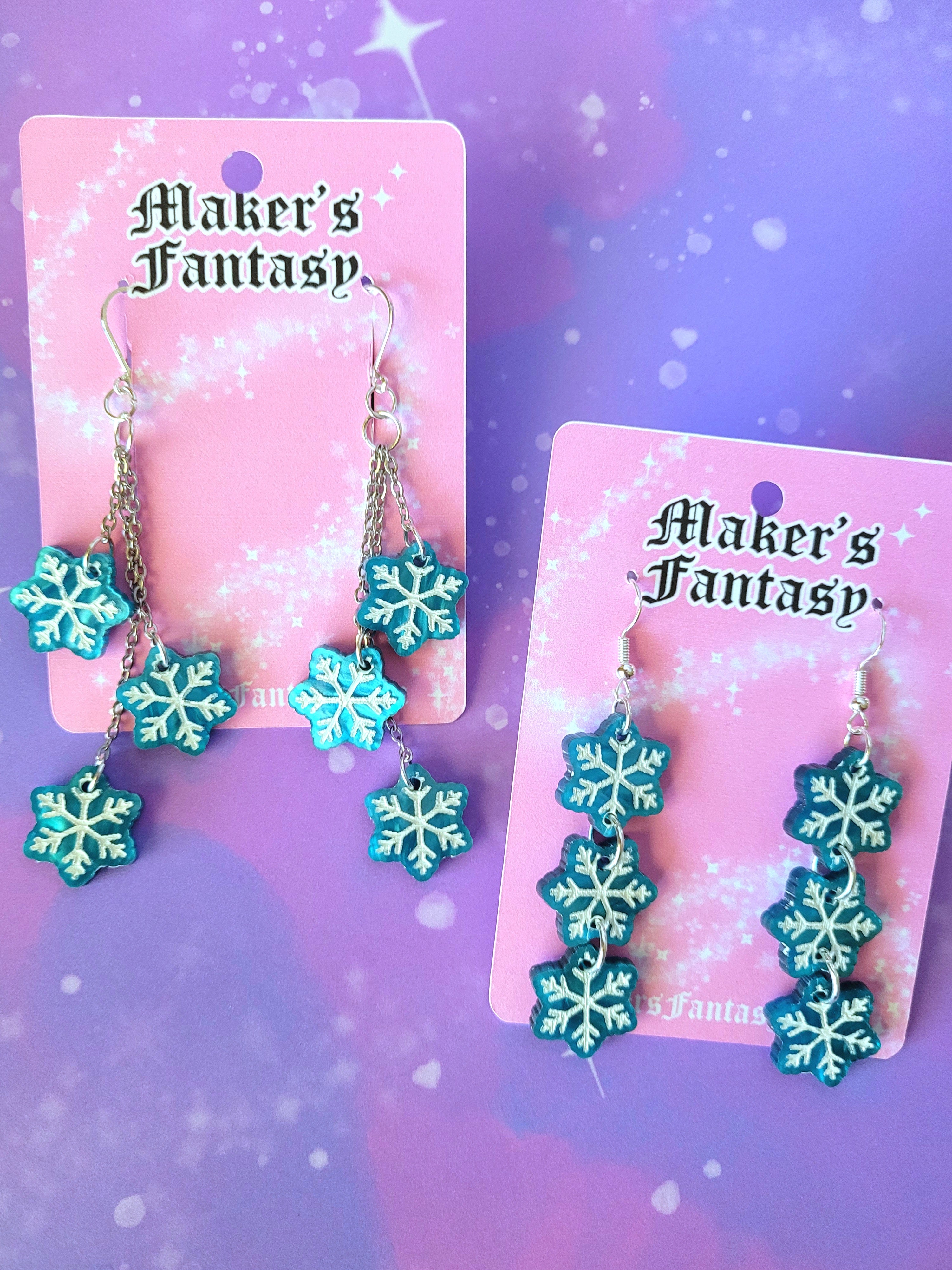 Dangling hot sale snowflake earrings