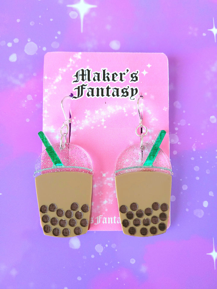 Boba Tea Earrings- Digital Cut File- Digital Cut File